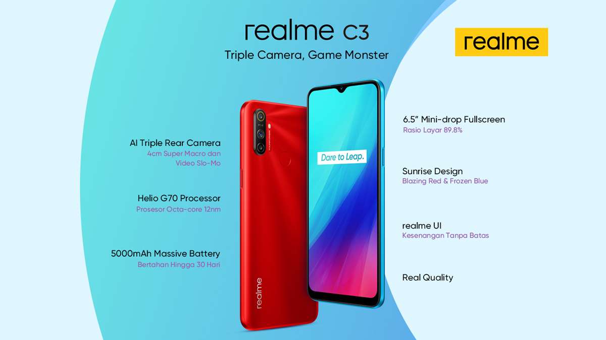 Harga Terbaru Spesifikasi Realme C3 Full 3 32 GB 5000 MAh