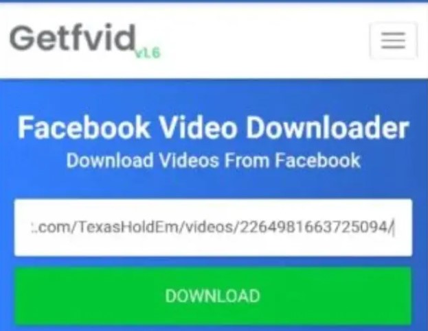 Menggunakan Website Getvid - Cara download video facebook tanpa menggunakan aplikasi