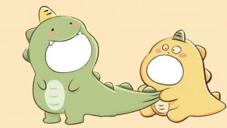 Twibbon Dino Kuning & Hijau