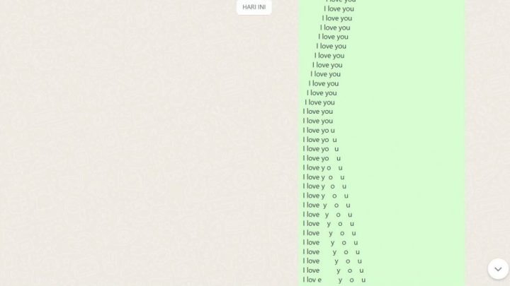 Cara Buat Scrolling Text I Love You di WhatsApp