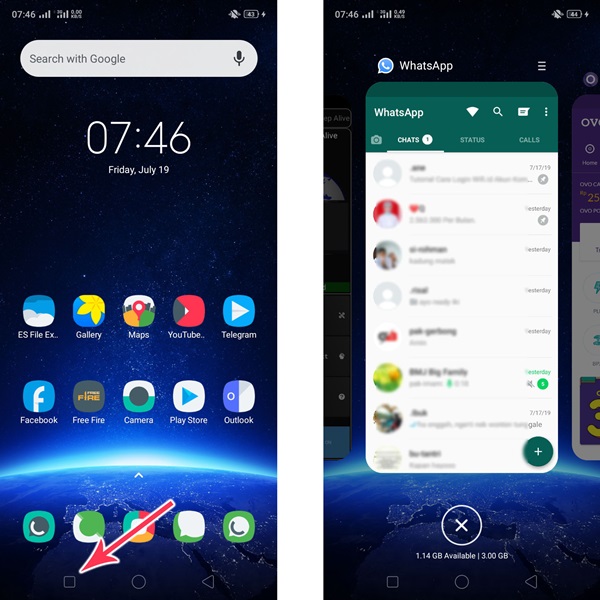 Hapus Aplikasi Berjalan di Recent Apps -  Cara mengatasi android lemot tanpa aplikasi