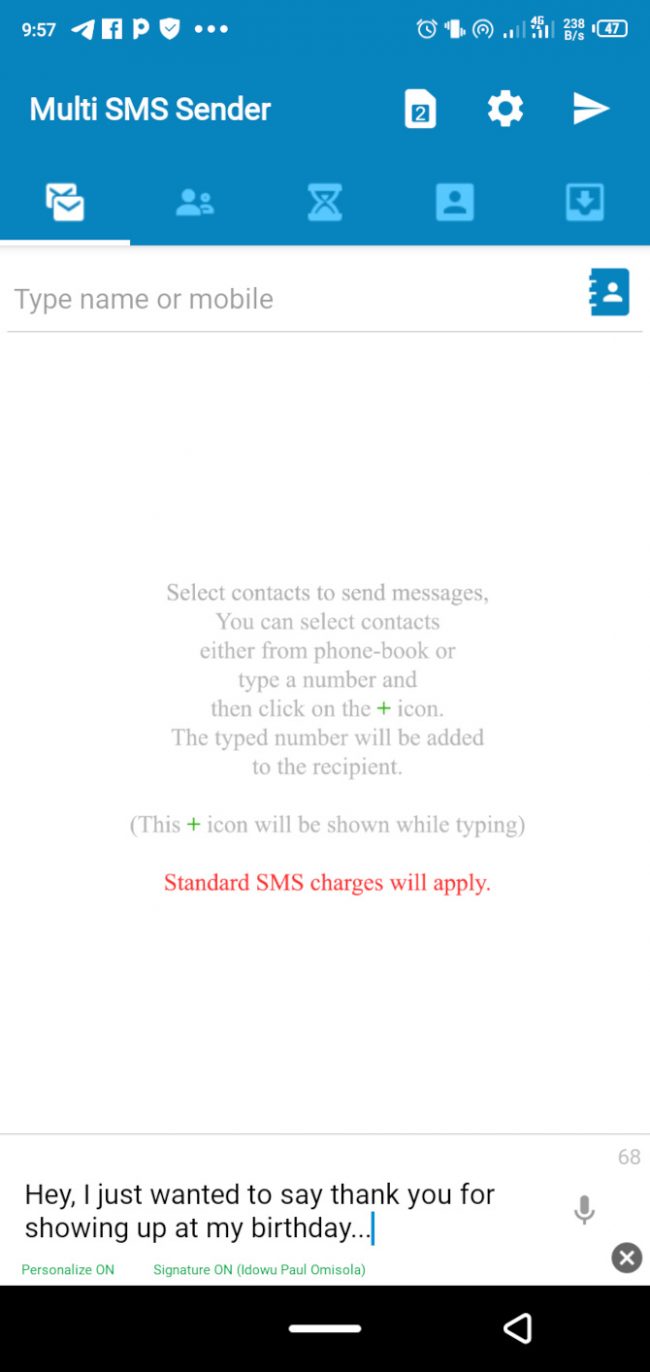 Multi SMS Sender
