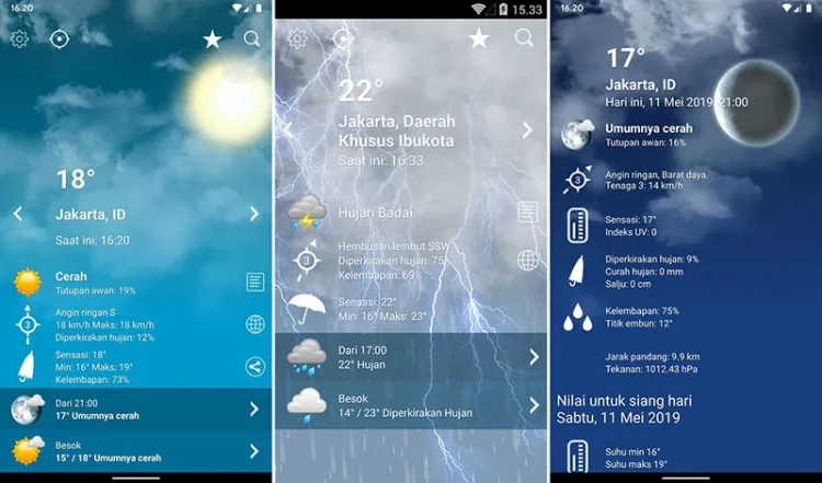 Cuaca Indonesia XL PRO via Google Playstore - aplikasi cuaca Apk