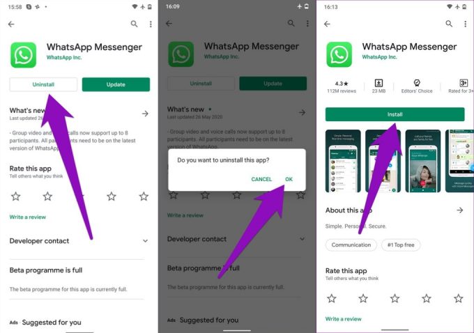 Instal Ulang WhatsApp - Cara Mengatasi Error WhatsApp