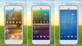 Transparent Clock & Weather via Google Playstore