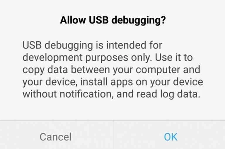 aktifkan USB Debugging