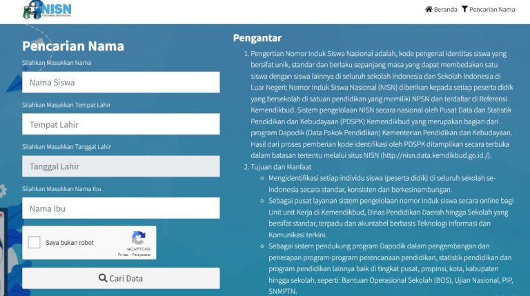 Cara Mengetahui NISN Berdasarkan Nama Siswa SD, SMP & SMA