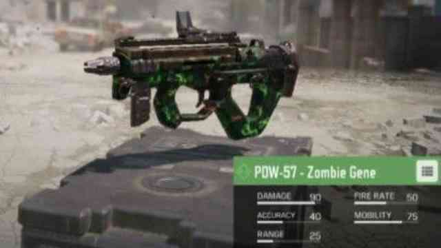 PDW57 Zombie Gene  - 7 Senjata Terbaik Call of Duty Mobile, Senjata Tersakit di CODM