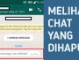 cara melihat pesan wa yang sudah dihapus
