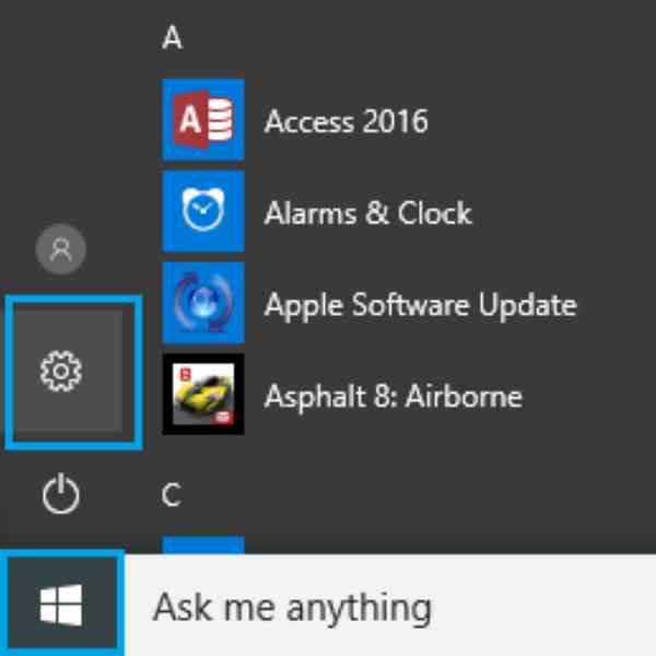 settings windows 10