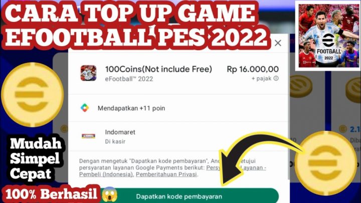 Cara Mudah Top Up Koin eFootball 2022 via Youtube