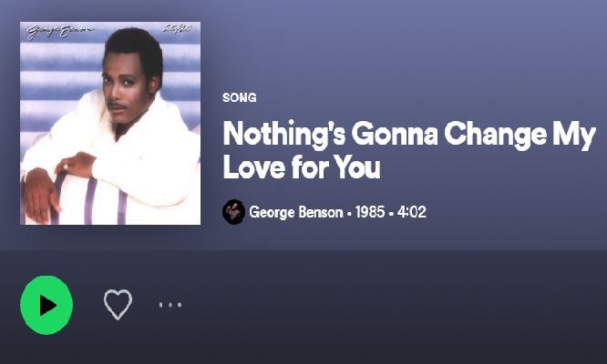 Lirik Lagu, Arti & Makna Nothing Gonna Change My Love For You - George Benson