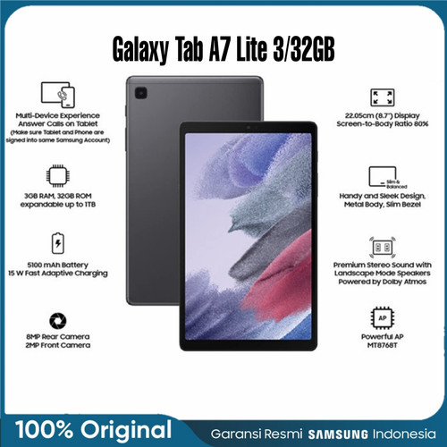 Samsung Galaxy Tab A7 Lite Rekomendasi Tablet Dibawah 3jutaan Terbaik, Spek Gahar Performa Mumpuni!