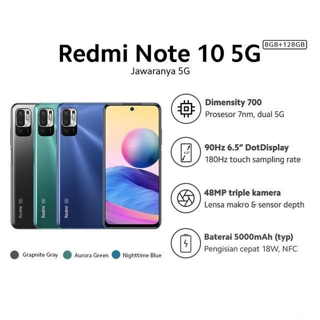 Redmi Note 10 5G 10 Rekomendasi HP 5G Termurah & Terbaik, Worth It untuk Dimiliki