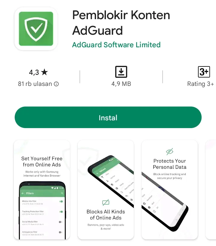 Pemblokir Konten AdGuard